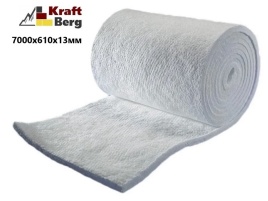 Вата каолиновая "KraftBerg" 7000ммх610ммх13мм огнеупорное одеяло для теплоизоляции