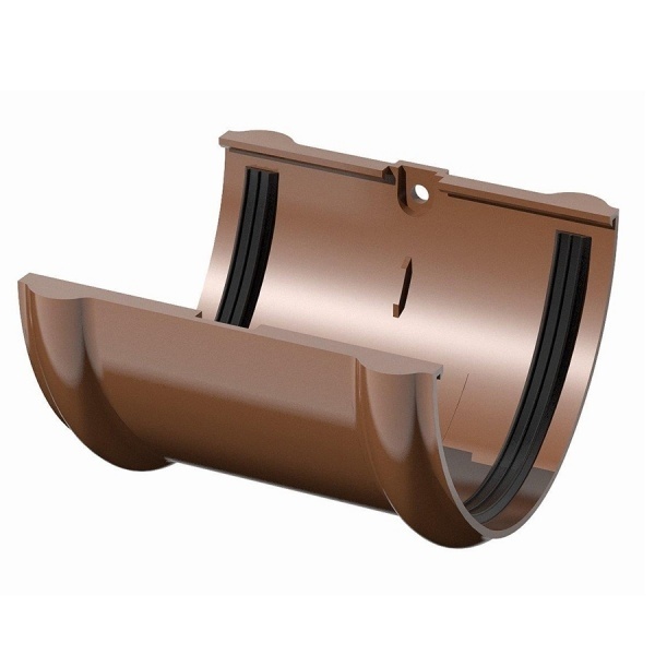 Соединитель желоба "KraftBerg" коричневый L фото 1